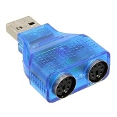 Переходной разъём RUICHI USB to 2*PS/2, синий