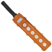 Пост 6-ти кнопочный на кабель RUICHI GB8-B103, 50х70х260 мм, 250 В, 5 А, 50 мОм, -25…+70 °С, пластик, крышка ABS, оранжевый