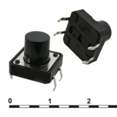 Тактовая кнопка RUICHI KAN1211-1001B, 12x12x10 мм, OFF-(ON), 50 мА, 12 В, 100 мОм