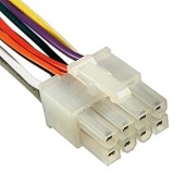 Межплатный кабель питания (вилка) типа Mini-Fit RUICHI 2x4, AWG20, 0,3 м