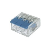 Клемма зажимная соединительная безвинтовая RUICHI PCT-413 на 3 провода, 0,5-2,5 мм?, маркировка синяя, аналог WAGO